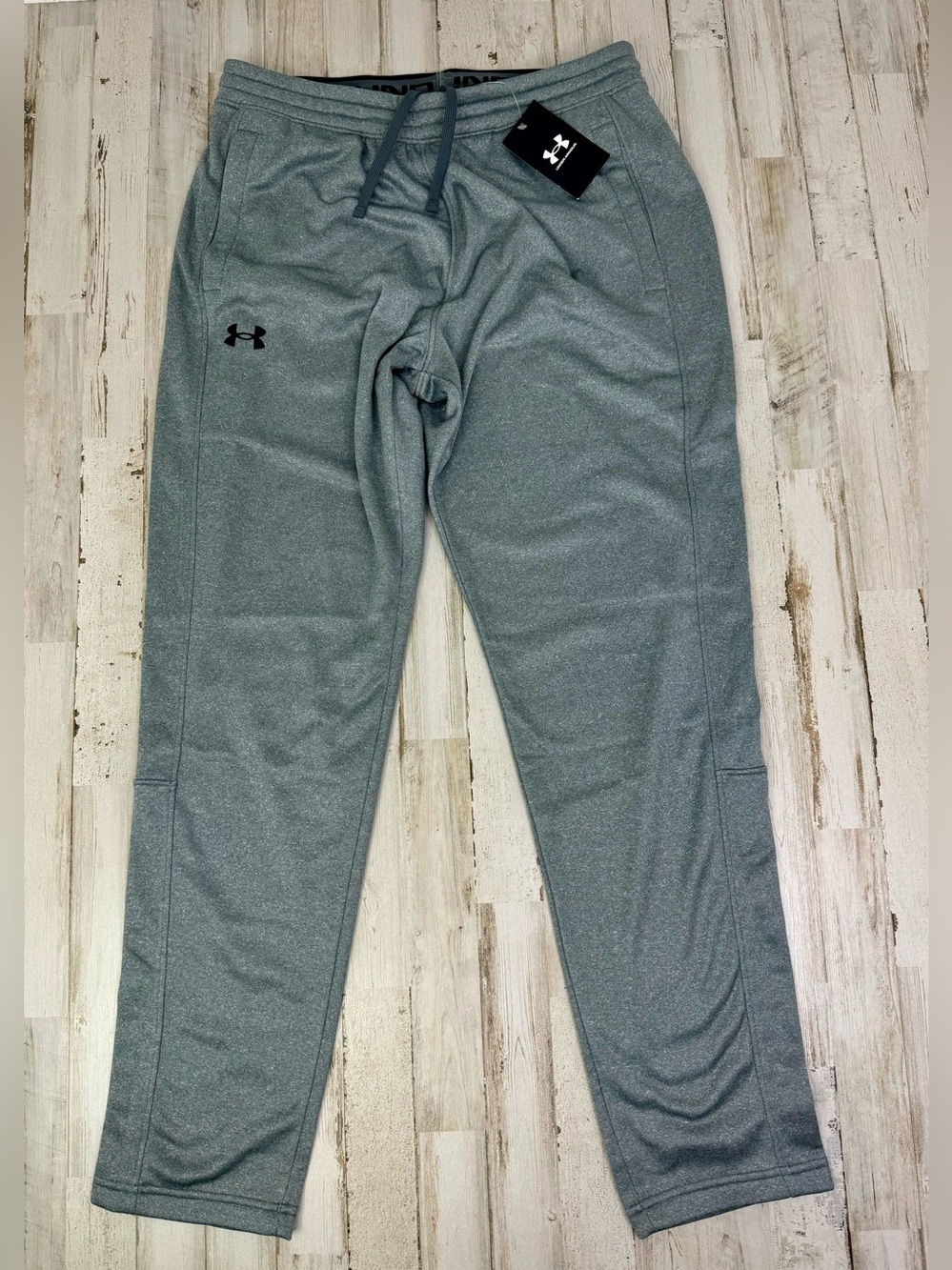 Under Armour Joggers Mens L Gray Loose Drawstring Fleece Pocket Sweatpants NWT - Picture 2 of 10